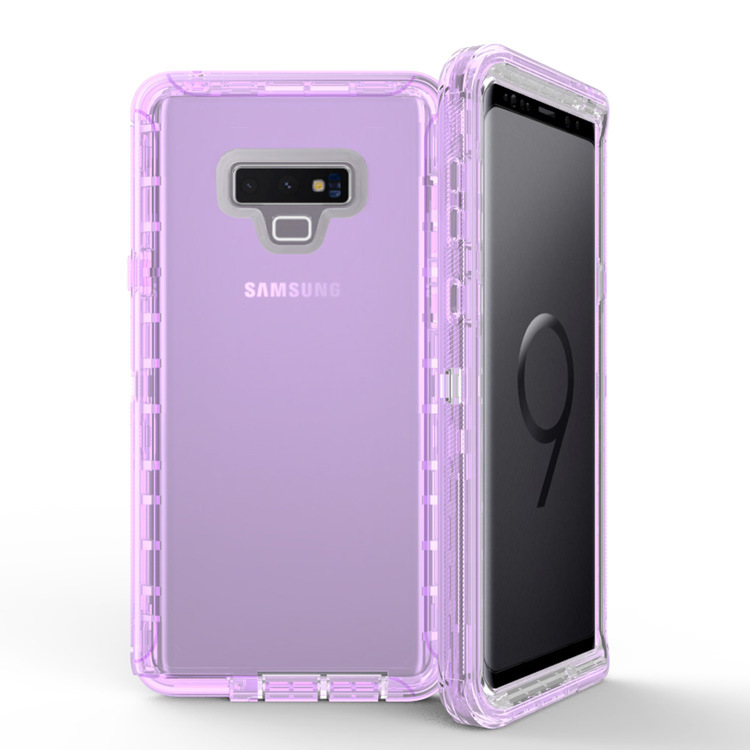 Galaxy Note 9 Transparent Clear Armor Robot Case (Purple)
